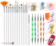 20PCS Nail Art Design Dotting Painting Drawing Polish Brush Pen Tools UV Gel 💅🎨