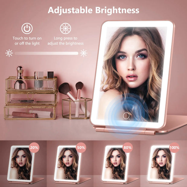 Rose Gold Rechargeable LED Makeup Mirror ✨💄