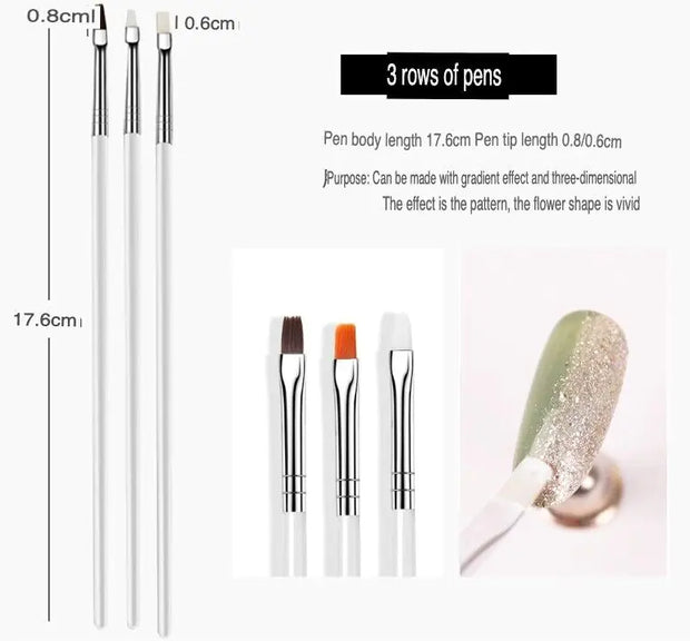 20PCS Nail Art Design Dotting Painting Drawing Polish Brush Pen Tools UV Gel 💅🎨