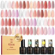 ROSALIND 24PCS Gel Nail Polish Set with Base & Top Coats 💅✨