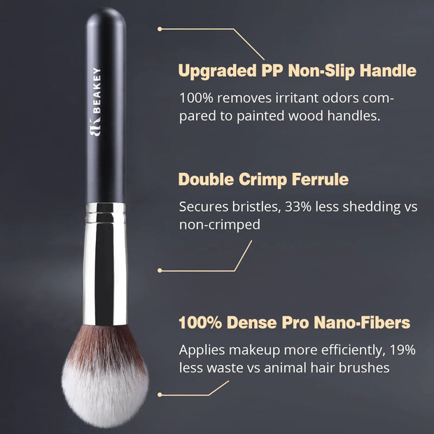 BEAKEY Professional Makeup Brush Set 10+2pcs 🖤✨