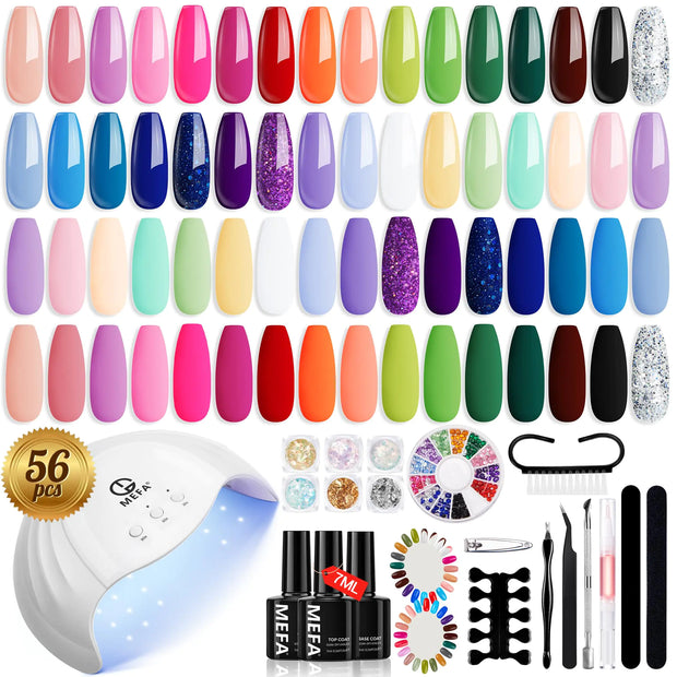 MEFA 32 Colors Gel Nail Polish Kit with UV Light 🌸💅