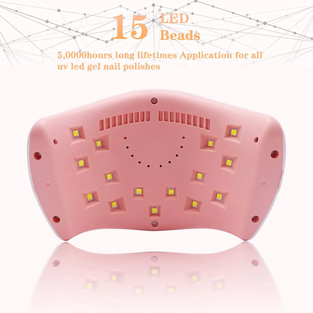 LKE UV LED Nail Lamp 72W - Nail Dryer for Gel Nails 💅✨