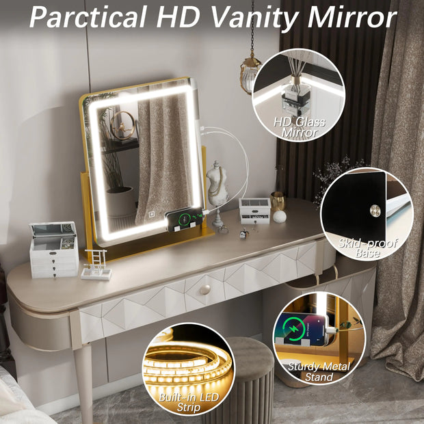 Gold Vanity Mirror ✨💡 – 22''