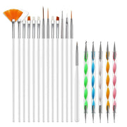 20PCS Nail Art Design Dotting Painting Drawing Polish Brush Pen Tools UV Gel 💅🎨