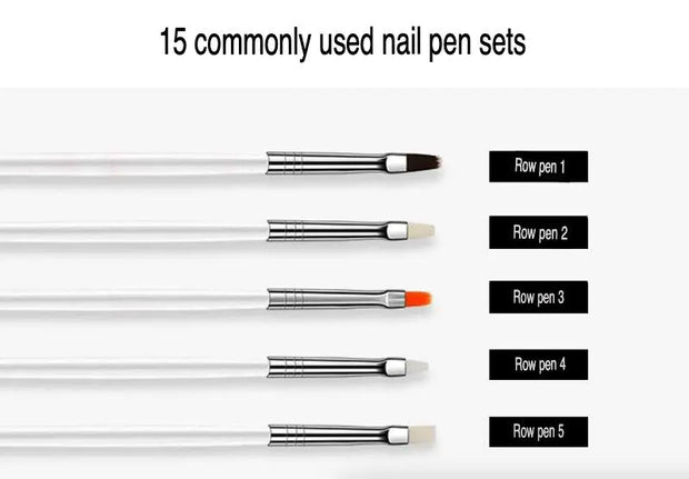 20PCS Nail Art Design Dotting Painting Drawing Polish Brush Pen Tools UV Gel 💅🎨