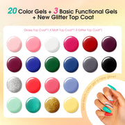 ROSALIND 24PCS Gel Nail Polish Set with Base & Top Coats 💅✨